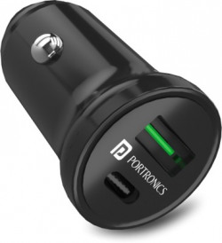 Portronics 3 Amp Turbo Car Charger(Black)