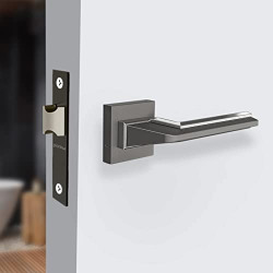 Plantex Heavy Duty Door Lock  Bathroom Door Lock/Mortise Keyless Handle Set for Home/Bathroom/Store Room/Balcony/Office with Baby Latch  Bathroom Accessories (Satin Black Matt)