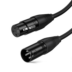 CableCreation XLR Cable, 3 FT XLR Male to XLR Female Balanced 3 PIN Microphone Cable,Black 0.9M