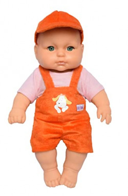 EL FIGO Cute Little Boy Toy in Dungaree Dress Doll for Kids (Rotatable Legs Arms with Removable Clothes Set 30 cm)