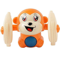 PRIME DEALS Dancing and Spinning Rolling Doll Tumble Monkey Toy Voice Control Banana Monkey with Musical Toy with Light and Sound Effects and Sensor