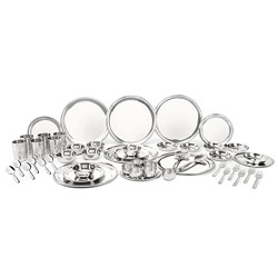 Shri & Sam Stainless Steel Shagun Dinner Set | 50 Pcs Set | Serves 6 People - Solid
