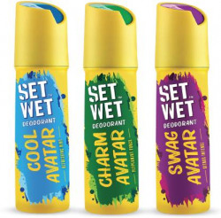 SET WET Cool, Charm and Swag Avatar Deodorant Spray  -  For Men(450 ml, Pack of 3)
