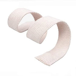 HUBBLE - 40 mm Cotton Niwar/Strap /Webbing 40-mm Wide Off White webbing strap for Collars, Leashes, Diving Gear, Sports Gear, Bag Belt, Hiking , 50 Yard Length (White) For Bags Luggage Hiking DIY
