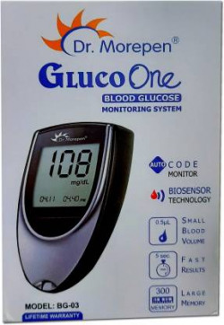 Dr. Morepen GLUCO ONE BLOOD GLUCOSE MONITORING SYSTEM Glucometer(Silver, Black)