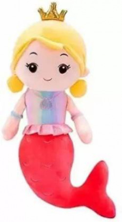 MAURYA Mermaid Soft Doll Stuffed Plush Toy for Kids Girls Birthday Gifts Decoration  - 20 cm(Red)