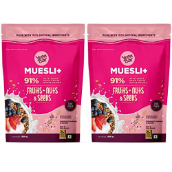 Yogabar Fruit and Nut Muesli 1kg | Muesli with 93% Whole Grains + Dried Fruits+ Nuts and Seeds | Wholegrains, No Added Preservatives