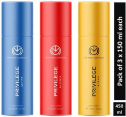 THE MAN COMPANY Privilege Legend, Intense & Active Deodorant Spray  -  For Men(450 ml, Pack of 3)
