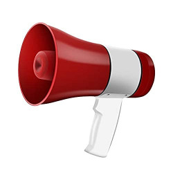 RFV1 Handheld Megaphone with Loud Speaker, Recorder USB Memory Card Input Announcing Talk Record Play Siren Music, Rechargeable Battery Included (Red and White)