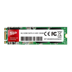 SP Silicon Power Silicon Power A55 128GB M.2 2280 SATA III SSD, 3D NAND with SLC Cache, Up to 560MB/s, Internal Solid State Drive for Desktop Laptop Computer