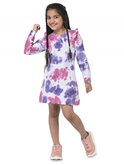 CuB McPAWS be curious Girl's Cotton A-Line Midi Dress (GS22DRST13Mul_10-11Y_Multicolor3