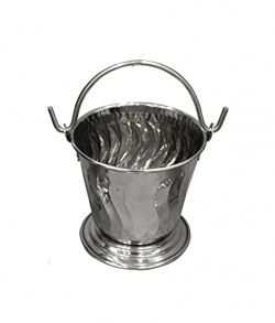 Dynore Stainless Steel Daal/Sabji/Gravy Serving Bucket/Balti Medium