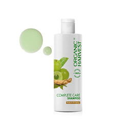 Organic Harvest Complete Care Shampoo: Amla & Ginseng | For Dry & Frizzy Hair | Hair Fall Control, Clarifying Shampoo | 100% American Certified Organic | Sulphate and Paraben-free  250 ml