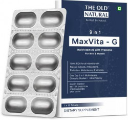 The Old Natural 9 in 1 MaxVita-G Multivitamin Tablets with Probiotics for Men and Women(10 Tablets)