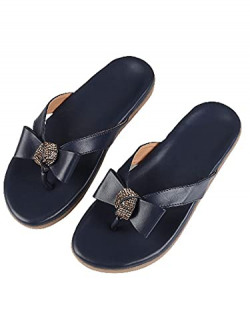 Walktrendy Womens Synthetic Navy Open Toe Flats - 5 Uk (Wtwf687_Navy_38)