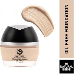 MATT LOOK Oil Free Age Defying Color Intence Foundation SPF-30 FB-01-01 NATURAL BEIGE Foundation(01 NATURAL BEIGE, 50 ml)