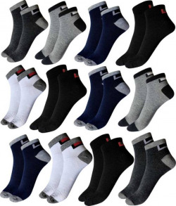 Men & Women Solid Ankle Length(Pack of 12)