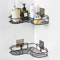 ZOSOE Multipurpose Kitchen Bathroom Corner Shelf Wall Mount Storage Rack Bathroom Rack Soap Holder Storage Box Shower Rack Shelf, Bathroom Racks and Shelves, Bathroom Stands and Racks (Antique)
