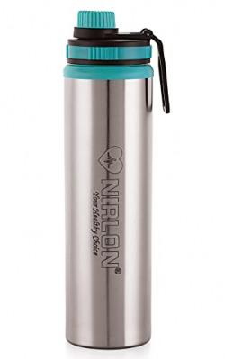 NIRLON Eco Star Stainless Steel Water Bottle 900ml, Water Sipper Bottles for Fridge, School,Gym,Home,Office,Boys, Girls, Kids, Leak Proof(Green Colour | Set of 1)