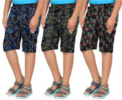 Short For Boys Casual Printed Pure Cotton(Multicolor, Pack of 3)