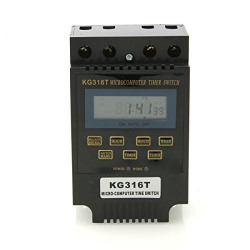 Generic 90-110V 25A Kg316T Micro Computer Timer Auto On/Off Switch Black