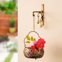 Discount ARA Flower Basket For Home Decoration / Outdoor Decoration / Home Entrance Hanging Items - Wall Hanging Items-Iron,Gold