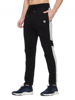 MARK LOUIIS Track Pant for Men - Regular Fit Track Pants with Unique Design for Maximum Style & Comfort - Everyday Use Lowers for Men Black