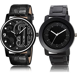 NIKOLA Designer Analog Black Color Dial Men Watch - BL46.70-BO54 (Pack of 2)