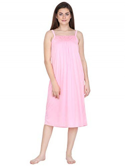 Klamotten Women's Synthetic Nightdress (DB1Rb_Pink_Small)
