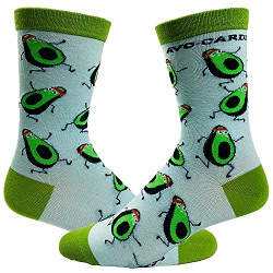Crazy Dog T-Shirts Women's Avocardio Socks Funny Avocado Fitness Healthy Fats Novelty Workout Footwear, Blue, One Size