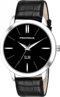 Ultra Slim Series Black Dial & Black Leather Strap for Boys Analog Watch  - For Men PGLC-3501
