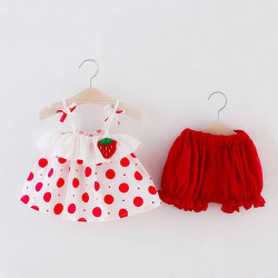Baby Girls Casual Top Shorts(White)