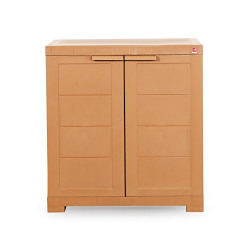 Cello Novelty Compact Plastic Cupboard with Shelf(Brown), Standard (CB_NC_wood)