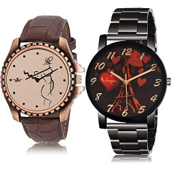 GROOT Fashionable Shree Krishna and I Love You Valentine Chain Analog Black Color Dial Boys Watch - BL46.65-BCPL19 (Pack of 2)