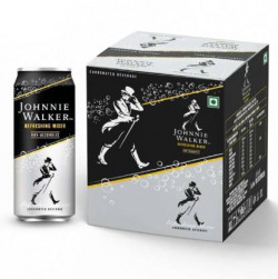 JOHNNIE WALKER Refreshing Mixer - Non Alcoholic Carbonated Beverage, 330 ml, Pack of 4 Can(4 x 330 ml)