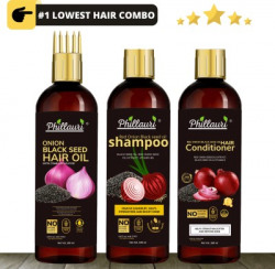 Phillauri Red Onion Black Seed Oil Ultimate Hair Care Kit for Hair Fall Control (Shampoo + Hair Conditioner + Hair Oil)(3 Items in the set)