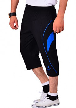 VEGO Mens Cotton Three by Fourth, 3/4, Capri, Three Quarter Black