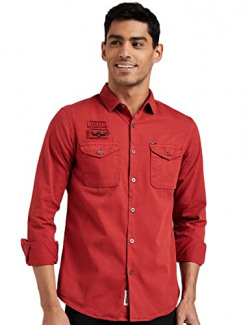 Amazon Brand - Inkast Denim Co. Men's Solid Slim Casual Shirt (IN-S-02_Bossa Nova L)