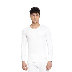 ALMO - Mens Thermal Inner Top | Winter Innerwear for Men | Pullover Sweater Full Sleeves | Body Warmer, Light Weight, Low Neck | Colour White | Size XL