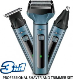 Make Ur Wish Rechargeable Professional Hair Shaver Nose , Ear & Beard Trimmer For Men 3 in 1  Shaver For Men(Grey)