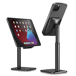 Proffisy Mobile Stand iPad Stand Aluminium Mobile Phone Stand for Table Height Angle Adjustable Mobile Holder Phone Stand Holder for OnePlus Redmi Samsung Mi Oppo Vivo iPhone iPad Desk Online Classes Online Meeting