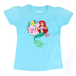 Disney Princess Sky Blue Character Print Girls T-Shirt -DPSGCT025.9