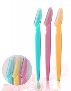 ZURU BUNCHPack of 1 Eyebrow Razors Multipurpose Exfoliating Dermaplaning Tool Trimming and Shaving Grooming Eyebrow Face Razor and Eyebrow Shaper For Women and Man (3 Pcs, Multicolor)
