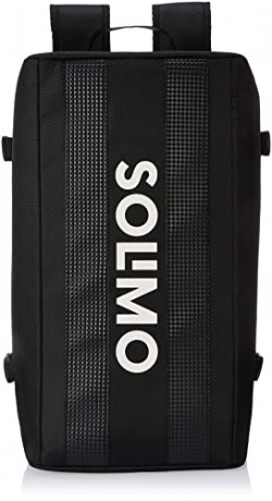 Amazon Brand - Solimo 30L Travel Rucksack with Top and Back Zipper (Black)