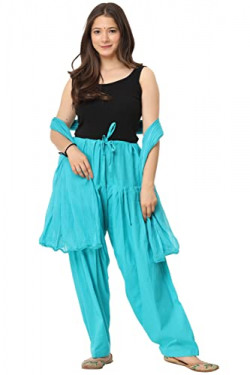ENDFASHION Women's Regular Fit Cotton Patiala Salwar With Dupatta (HFGF89795_Rama Green_45)