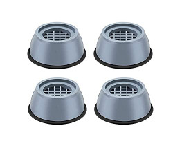 Amiraj Washer Dryer Anti Vibration Pads, Refrigerator Stand, Washing Machine Stand, Fridge Stand & Furniture Base Stand (Pack of 4) (Round Grey) 
