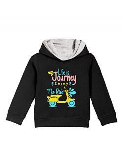 Naughty Ninos Unisex Cotton Hooded Neck Hoodie (NEW0117TST-78_Black_7 Years-8 Years)