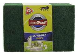 Star Wash Polyester Multipurpose 6x4 Inches Band Scrub Pads (Green, 50-Piece)