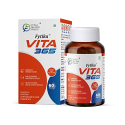 Fytika Vita 365-60 Tablets (Pack of 1) | Multivitamin For Men and Women | With Ashwagandha, Ginseng, Probiotics & Prebiotics and Biotin| Enhances Energy, Immunity and Digestion