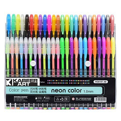 KABEER ART 48 Pc Color gel pens,Glitter, Metallic, Neon pens Set Good gift For Coloring,Sketching,Painting, Drawing